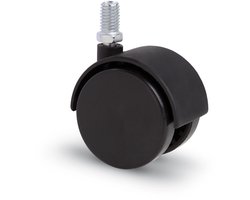 Meubelwiel met kap 40mm Nylon dubbel hard bout M8