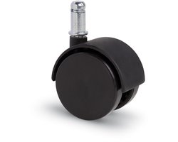 Meubelwiel met kap 50mm Nylon dubbel hard met stift 11x22mm