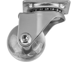 Meubelwiel SWIFT Ø 35 mm Draagvermogen tot 35 Kg per wiel Transparent met vastzetter