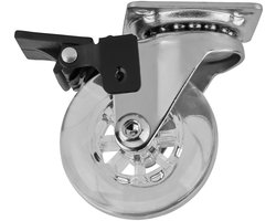 Meubelwiel SWIFT Ø 50 mm Draagvermogen tot 35 Kg per wiel Transparent met vastzetter