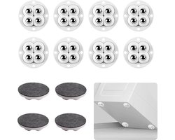 Meubelwielen - 12 stuks - Transportwielen - Zelfklevend - Zwenkwielen - Meubels Verschuiven - Meubelrollen - 360 ​​Graden Draaibaar - meubelwieltjes - Voor Onder Meubels En Opbergdozen - 47 mm