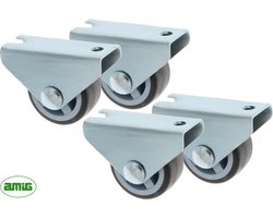 Meubelwielen 25mm - Set van 4 Bokwielen - Rubber Band - Meubelbouw DIY - Streeploos - Soepel