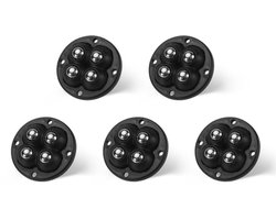 Meubelwielen - 5 Stuks - Transportwielen - Stalen kogel zwenkwielen - Zelfklevend - Zwenkwielen - Meubels Verschuiven - Meubelrollen - 360 ​​Graden Draaibaar - Universele Katrol - Voor Onder Meubels En Opbergdozen - 4.7 cm - Zwart