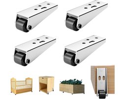 Meubelwielen - Zwenkwielen - draagbare meubelwielen - 360° draaibare transportwielen - universele zwenkwielen - alle soorten - Rubberen Transportwielen - Universeel Wiel voor Mini-meubels - Set van 4 met Schroeven