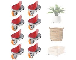 Meubelwielen - Zwenkwielen - meubelwielen kogel - 8 stuks - kleine meubelwielen - zelfklevende meubelrollen - mini-kogelwielen - kogelwielen - kogelwielen zelfklevend - Universele - Lijmkralen - Geruisloze