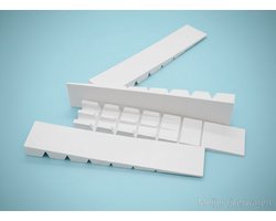 MEUBELWIG - STELWIG - WIG - WIT - 4 STUKS - 100 MM X 20 MM - 1 T/M 8 MM INSTELBAAR - KUNSTSTOF - MAKKELIJK AFBREEKBAAR VOOR DE JUISTE HOOGTE.