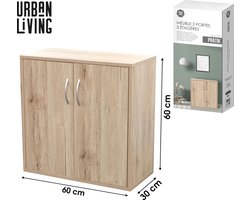 MEUBILAIR 3 PLANKEN MET 2 DEUREN 60X30XH60CM