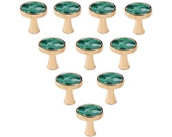 Meubilair Handgrepen - Kast Knoppen - Meubels Vernieuwen - Zinklegering Steen - 10 Stuks - Goud Groen