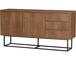 Meubilair - Kast Walnoot Zwart Melamine Gecoate Deeltjesbord - 140x36x72cm - Biedt Extra Opbergruimte!