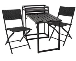 MEUBILAIR VOOR BALKON TUIN TERRAS opvouwbare set SET Tafel 2 stoelen