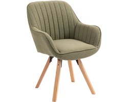 MEUBLES COSY CARSONARM Fauteuil Scandinavisch – Draaibaar 360° – Groen Gemêleerde Bamboestof