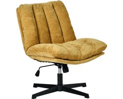 MEUBLES COSY Draaifauteuil – chenille kruisvoet – gembergeel