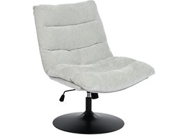 MEUBLES COSY Draaifauteuil – verstelbare hoogte chenille-stof zonder armleuningen - Grijs