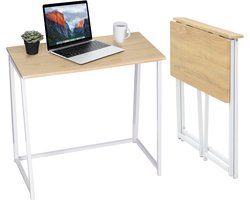 MEUBLES COSY Eettafel Inklapbaar-Ruimtebesparend Klaptafel - Metalen Onderstel-Stabiel en Stijlvol-80x40x74cm - Industriel-Eik-voor Woonkamer,Keuken,Eetkamer