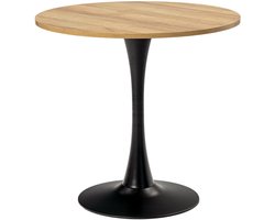 MEUBLES COSY Eettafel Rond - Eiken - Draagvermogen 80 kg - Ronde tafel van 80 cm - Eethoekpoten - Moderne kleine eettafel van massief hout voor de eetkamer - voor eetkamer, keuken, woonkamer, eethoek