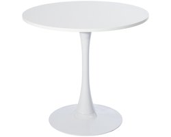 MEUBLES COSY Eettafel Rond-Vienna wit-80kg Draagkracht- 80cm Ronde Tafel - Eethoek poten-Moderne Kleine Eettafel van Massief Hout voor Eetkamer- voor Eetkamer, Keuken, Woonkamer, Eethoek
