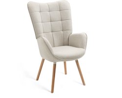 MEUBLES COSY FUNKEL - Scandinavische fauteuil - Beige zacht stof