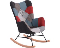 MEUBLES COSY FUNKEL - Scandinavische Schommelstoel Comfortabel Patchwork