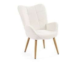MEUBLES COSY KANAS fauteuil scandinave – medium rug, witte boucle-stof, comfortabele zit