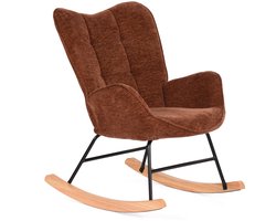 MEUBLES COSY KANAS ROCK - Scandinavische Schommelstoel Comfortabel Rood Chenille