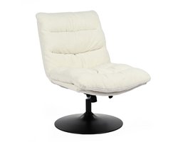 MEUBLES COSY LAMBERY draaifauteuil – verstelbare hoogte, witte Bouclé-stof, zonder armleuningen