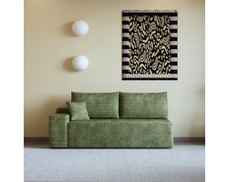 MEUNIQ 2-zits hoekbank met linker liggedeelte, 175 x 95 x 83 cm, groen ribfluweel, zonder montage, voor woonkamer en appartement