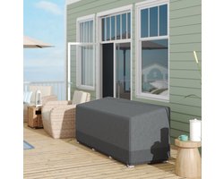 MEUNIQ tuinmeubelhoes 190,5 x 72 x 63/76 cm met trekkoord, water- en UV-bestendige hoes van 600D Oxford polyester voor loungebank of tuinmeubelen, lichtgrijs