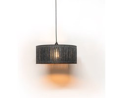 Meuq Design Akoestische hanglamp Cilindro 'S 30 cm' - hout - industrieel - donker grijs - woonkamer - kroonluchter - akoestisch - laser gesneden