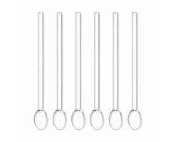 Mevaz Glazen Lepels Set van 6 – Transparante Koffielepels – Lange Dessertlepels – Roerlepels voor Koffie, Thee, IJs & Gebak – Luxe Design