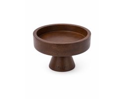 Mevaz Houten Plateau op Voet – Acaciahout Dienblad – Serveerplateau voor Taart, Gebak & Hapjes – Presentatieschaal – Decoratief Woonaccessoire – Bruin