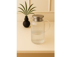Mevaz Luxe Glazen Karaf met RVS Deksel – 1800 ml