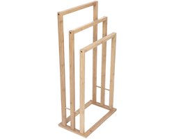 Mexen Bamboo staande handdoekhouder, natuurlijke bamboe - 701342-00