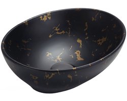 Mexen Elza opbouw waskom 40 x 33 cm, zwarte steen - 21014097