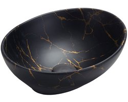 Mexen Elza opbouw wastafel 40 x 33 cm, zwart steen - 21014098