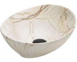 Mexen Elza oppervlaktewasbak 40 x 33 cm, beige steen - 21014095