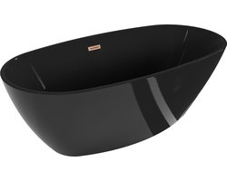Mexen Eris vrijstaande badkuip 170 x 80 , zwart, geborstelde koper afvoer - 53441708070-65
