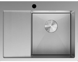 Mexen Exar 1-kamerige roestvrijstalen gootsteen met afdruiprek, rechts 620 x 480 , inox HC - 6432621005P-01HC