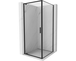 Mexen Exo draaibare douchecabine 90 x 90 cm, transparant, zwart - 8181-090-090-70-00