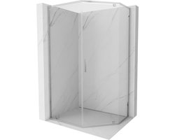 Mexen Exo vijfhoekige douchecabine met openslaande deuren 90 x 80 , transparant, chroom - 812-090-080-01-00