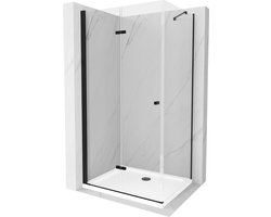 Mexen Lima vouwdeur douchecabine 70 x 100 , transparant, zwart + Flat douchebak, wit - 856-070-100-70-00-4010B