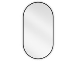 Mexen Loft ovale badkamer spiegel 75 x 40 , zwarte lijst - 9851-075-040-000-70