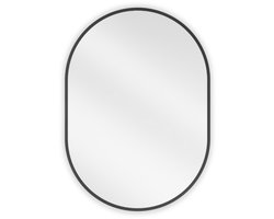 Mexen Loft ovale badkamerspiegel 70 x 50 , zwarte lijst - 9851-070-050-000-70