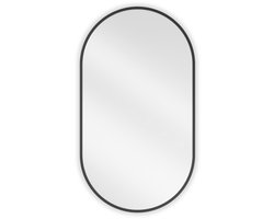 Mexen Loft ovale badkamerspiegel 80 x 45 , zwarte lijst - 9851-080-045-000-70