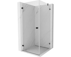 Mexen Lunar-B draaideur douchecabine links 100 x 100 , transparant, zwart - 832-100-100-70-00-L