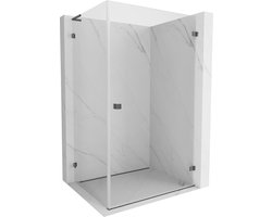 Mexen Lunar-B L draaideur douchecabine rechts 95 x 90 , transparant, geborstelde grijze gun - 832L-095-090-66-00-P