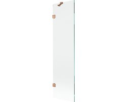 Mexen Lunar badscherm 1-delig 50 x 150 , transparant, geborsteld koper - 897-050-000-65-00
