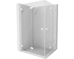 Mexen Lunar-F Duo opvouwbare douchecabine 100 x 70 , transparant, wit - 836-100L-070P-20-00