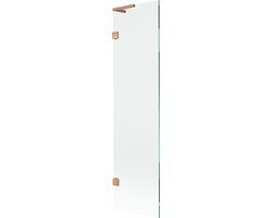 Mexen Lunar L badscherm 1-vleugelig 50 x 150 , transparant, geborsteld koper - 897L-050-000-65-00