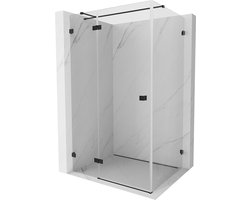 Mexen Lunar T douchecabine draaideur links 115 x 100 , transparant, zwart - 834T-115-100-70-00-L
