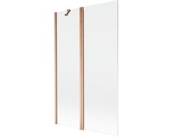 Mexen Mist badwand 2-delig 110 x 150 , transparant, geborsteld koper - 8A9-110-011-65-00